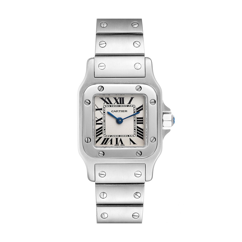 Cartier Santos de Cartier Large Model Çelik Gümüş Kadran