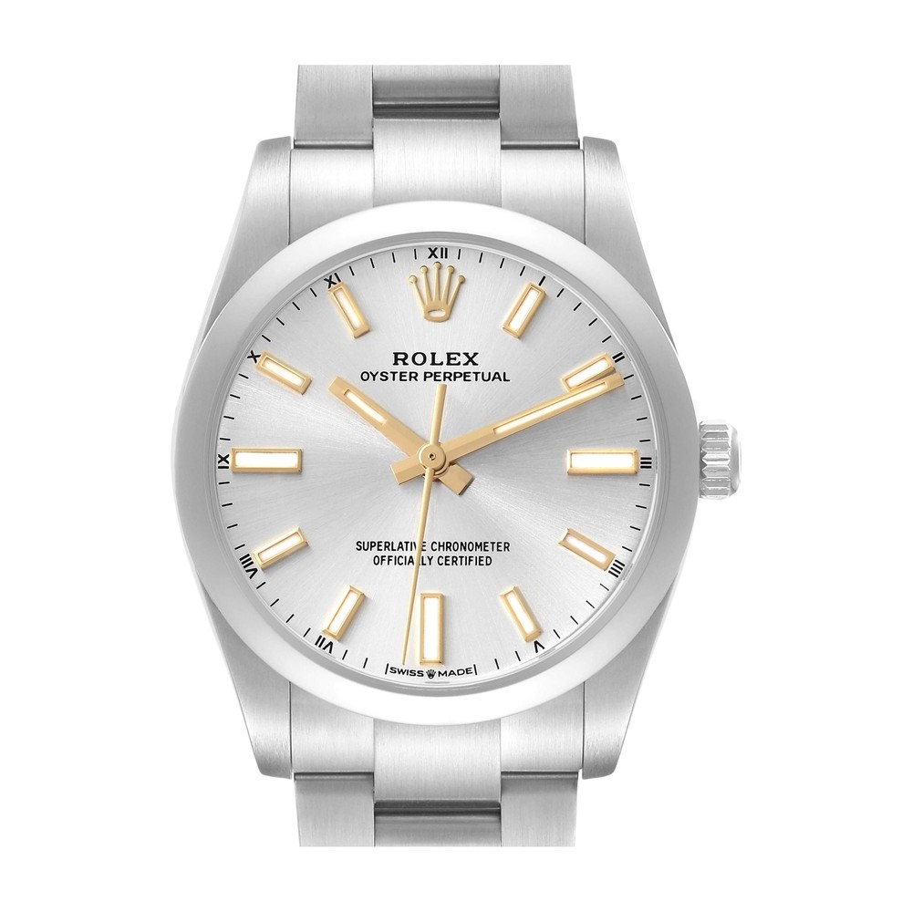 Rolex Oyster Perpetual 34mm Gümüş Kadran Oyster