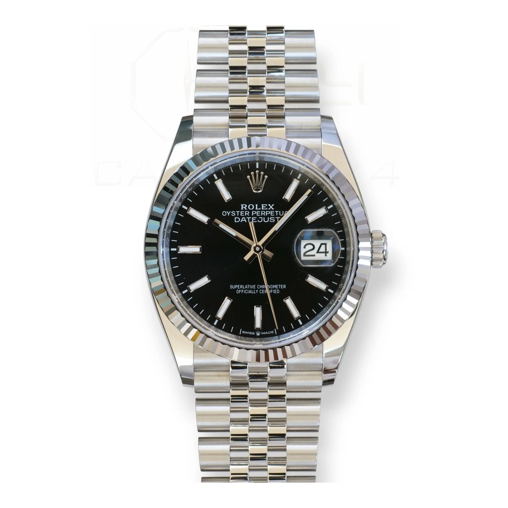 Rolex Datejust 36mm Yivli Bezel Siyah Kadran Jubilee