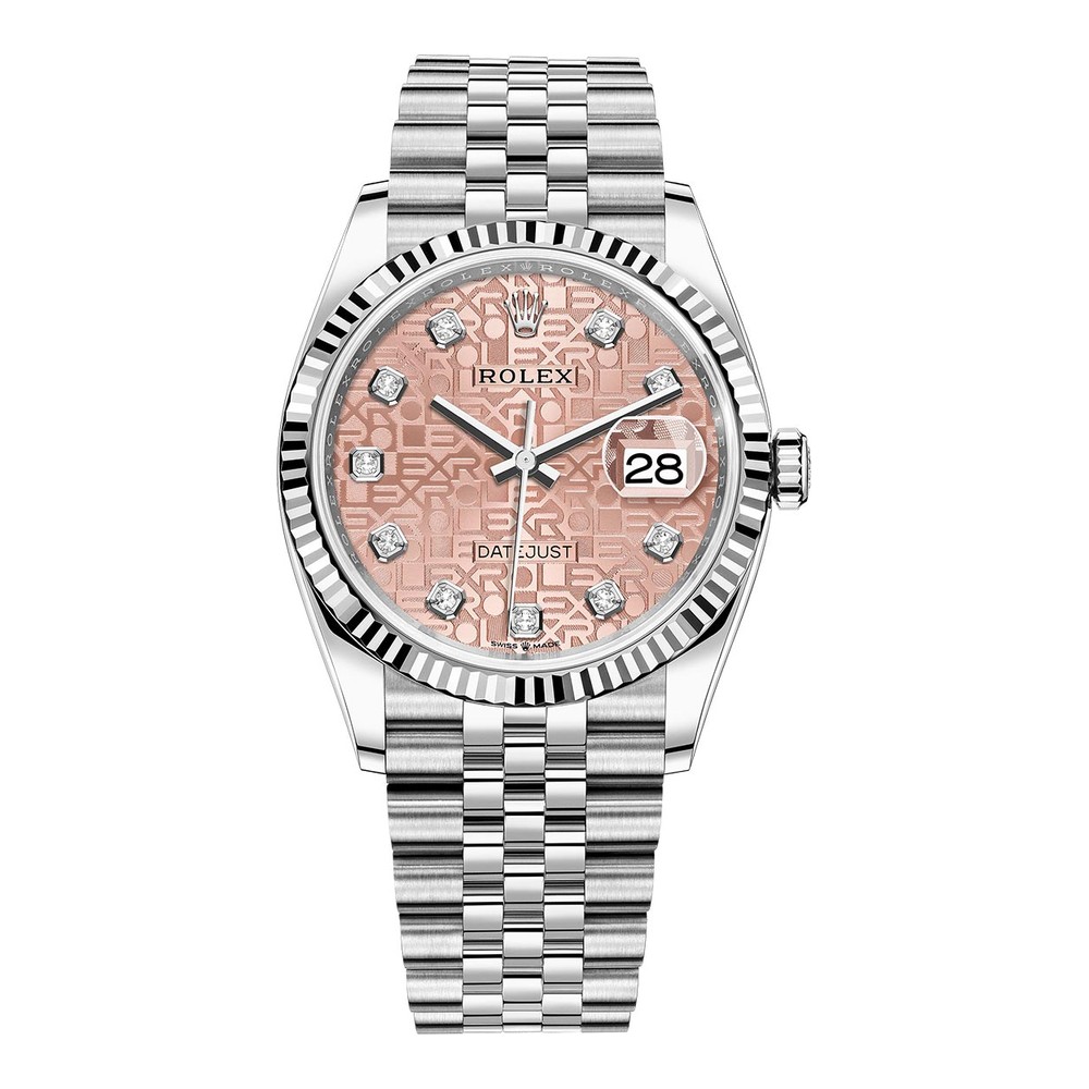 Rolex Datejust 36mm Pembe Kadran Elmas İndeks Jubilee