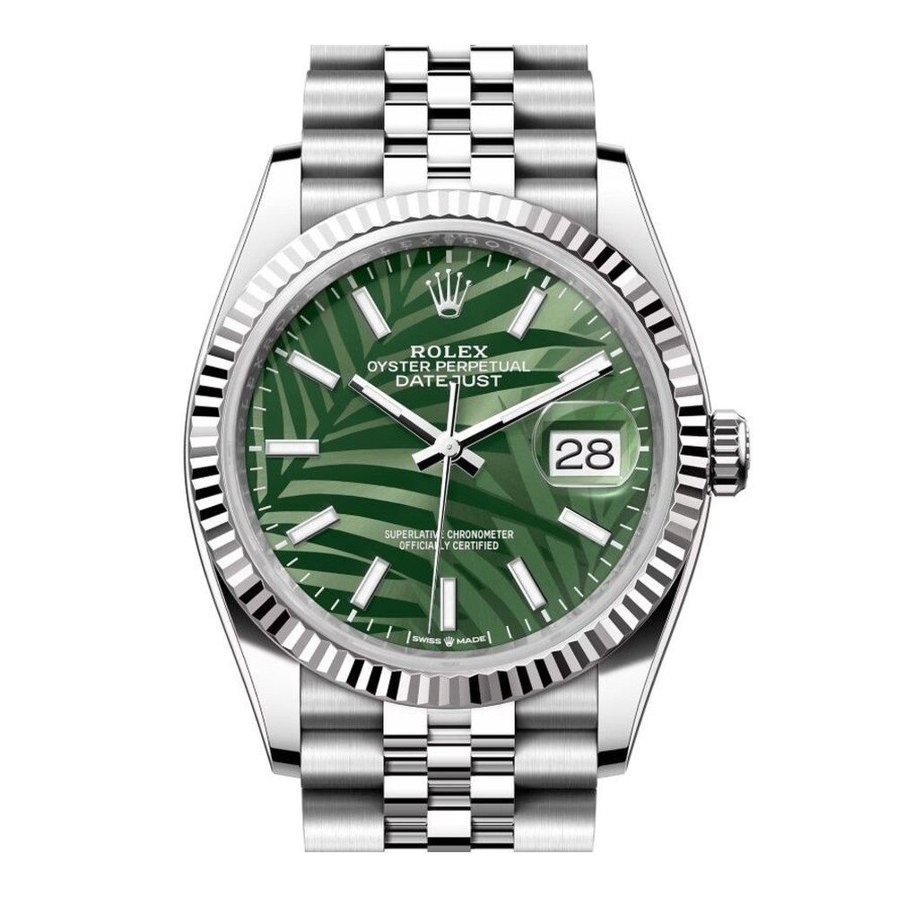 Rolex Datejust 36mm Palm Motiv Yeşil Kadran Jubilee
