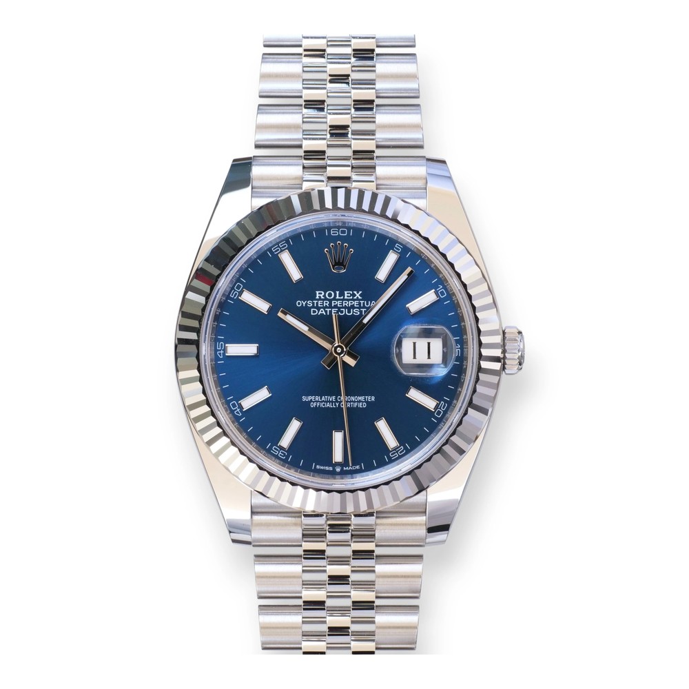 Rolex Datejust 41mm Yivli Bezel & Mavi Kadran Jubilee